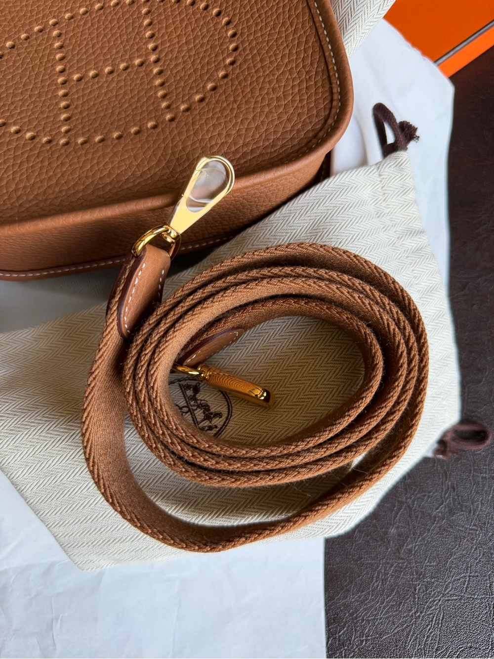 NWT🧡Hermes🧡Mini Evelyne II TPM 16 Gold/Gold (2026 Stamp) - Picture 7 of 10